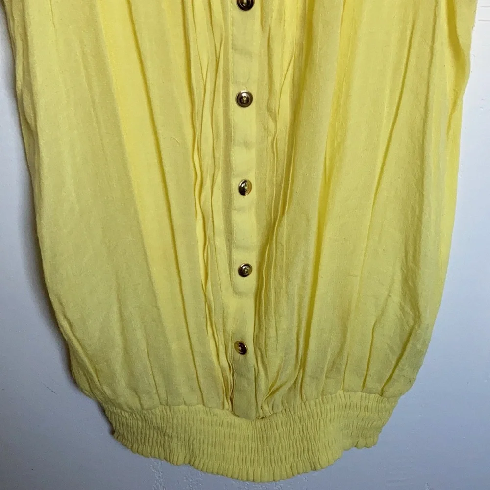 Vintage Pearl yellow lace sleeveless top size L - Picture 3 of 8